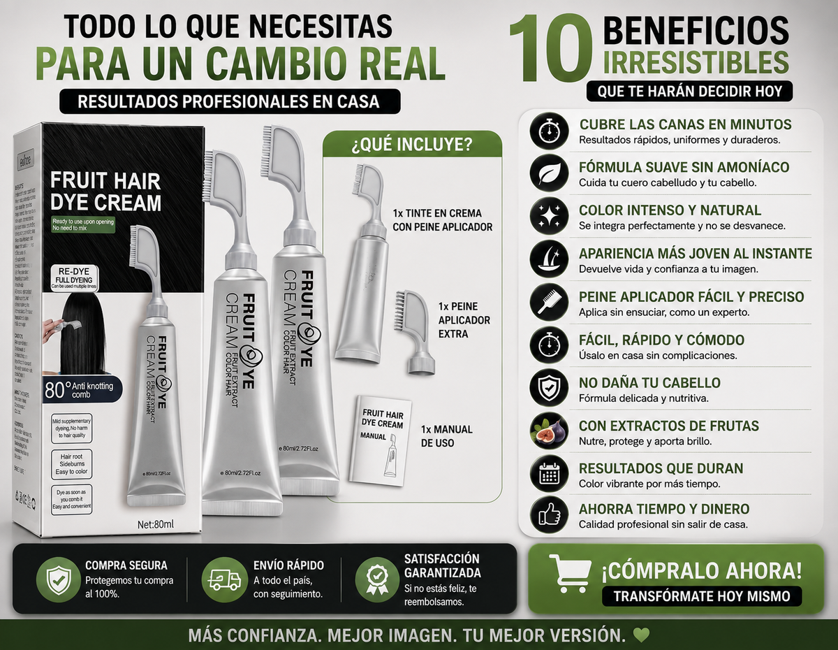 ¡Adiós a las Canas! Cúbrelas en Minutos Sin Ir a la Peluquería-Crema para el cabello con peine para cubrir canas negro