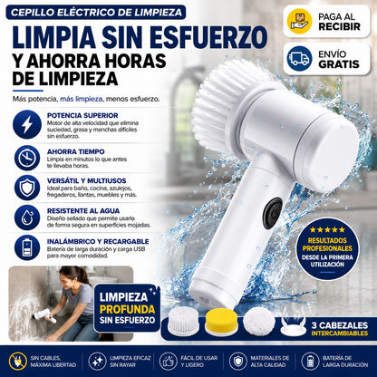 Cepillo Eléctrico– Limpia Sin Esfuerzo y Ahorra Horas de Limpieza