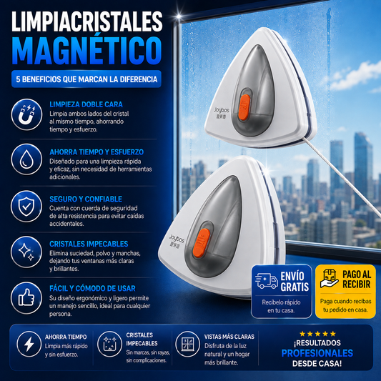 Limpiacristales Magnético con Depósito – Ventanas Impecables Sin Esfuerzo