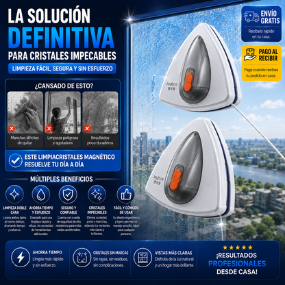 Limpiacristales Magnético con Depósito – Ventanas Impecables Sin Esfuerzo