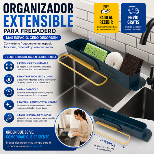 Organizador Extensible para Fregadero – Más Espacio y Cero Desorden