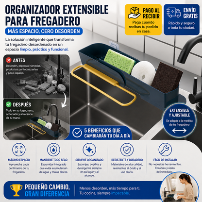 Organizador Extensible para Fregadero – Más Espacio y Cero Desorden