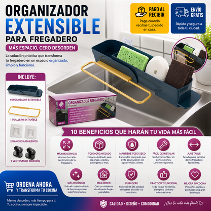 Organizador Extensible para Fregadero – Más Espacio y Cero Desorden