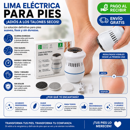 ✨ Lima electrica para pies-¡Adiós a los Talones Secos!