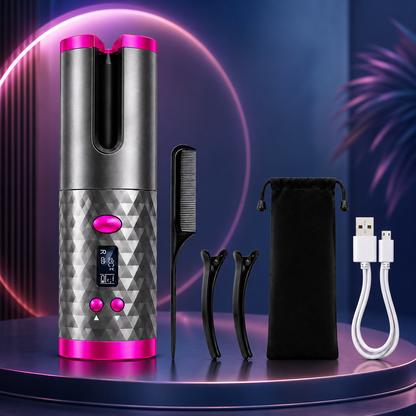 ¡Rizos Perfectos en Minutos, Sin Cables!-Rizador eléctrico inalámbrico