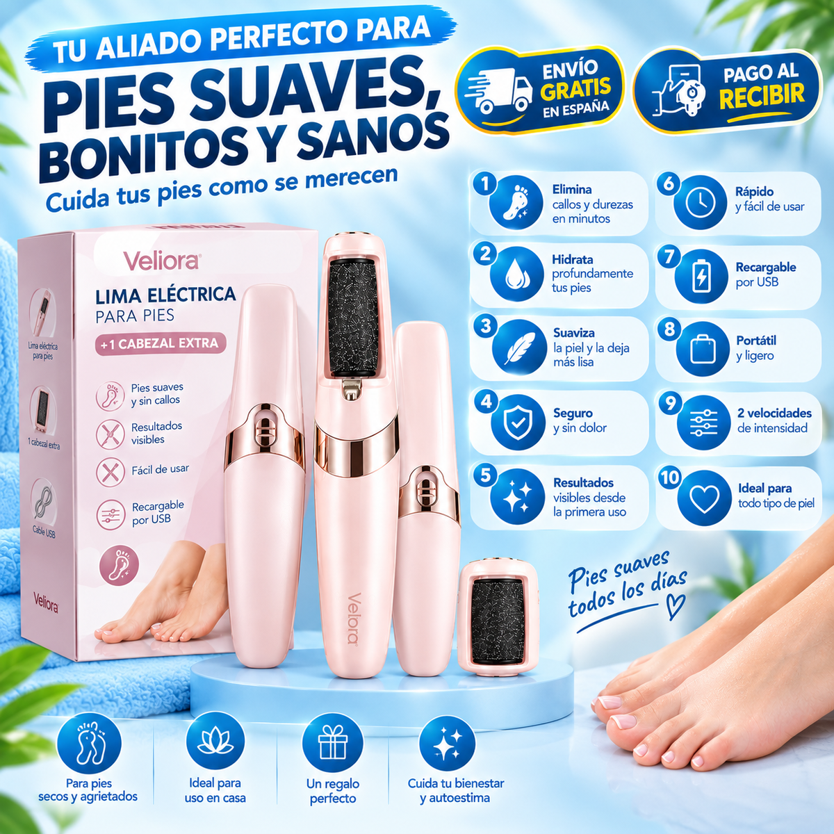 ✨ Pies Suaves en Minutos – Lima Eléctrica Anti-Callos